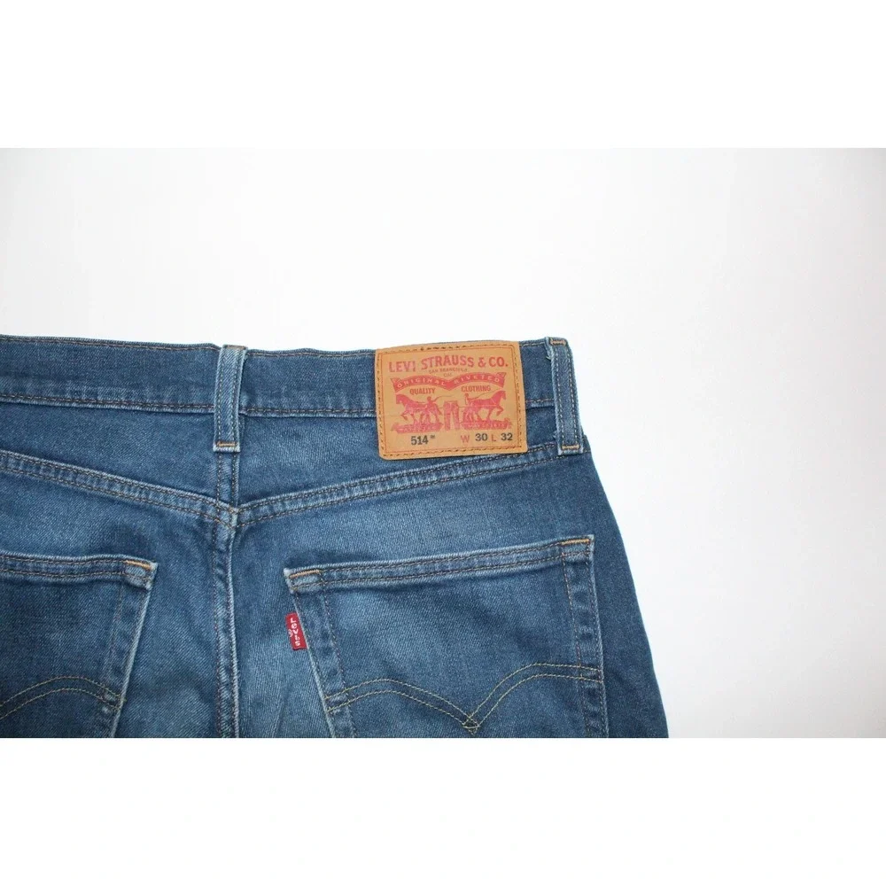 Levis‎ 514 Blue Jeans Mens 30x32 Slim Straight Cotton Stretch Denim Medium Wash